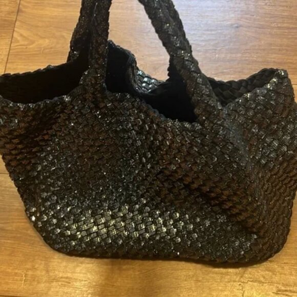 Naghedi Silver Woven Tote with Sturdy Handles - Picture 2 of 5